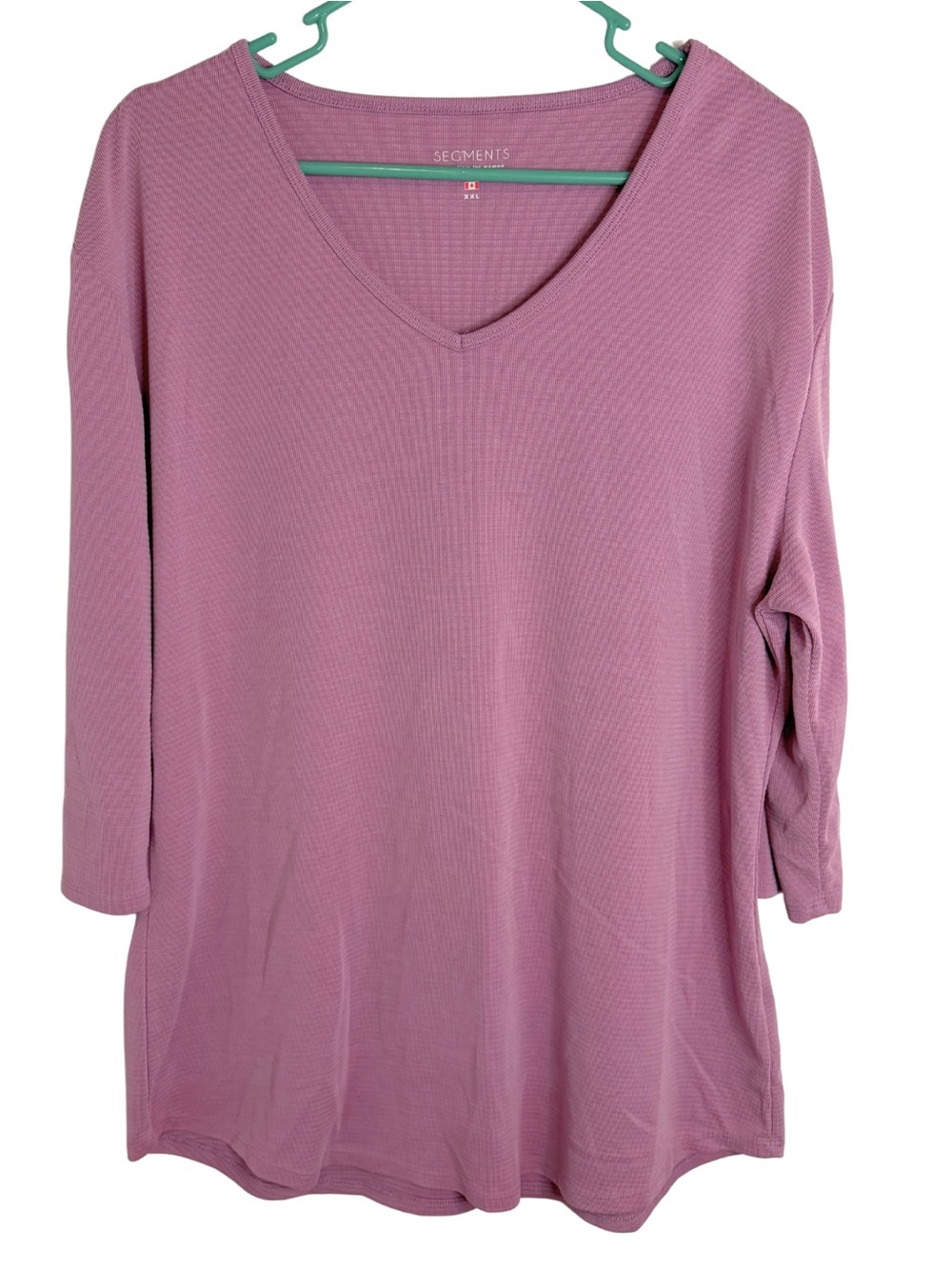Segments Mauve Pink V-Neck 3/4 Sleeve Tunic Top Size XXL